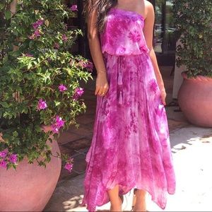 Strapless Tie-dye maxi